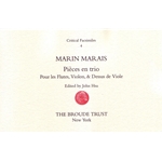 Marais, Marin: Pièces en trio (facsimile)