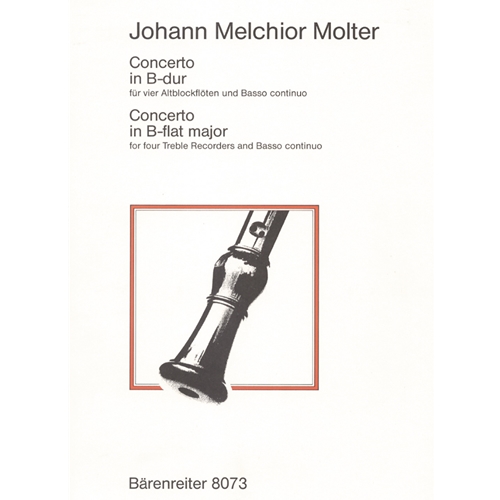 Molter : Concerto in B-flat major for four Treble Recorders and Basso continuo
