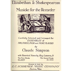 Simspon, Claude, ed.: Elizabethan & Shakespearean Musicke for the Recorder