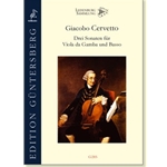 Cervetto, Giacobo, Three Sonatas for Viola da Gamba and and Continuo