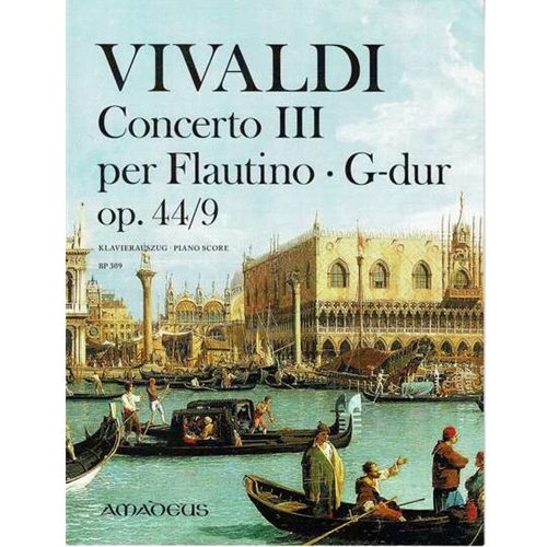 Vivaldi : Concerto III per Flautino G-dur op. 44/9 klavierauszug (piano score)