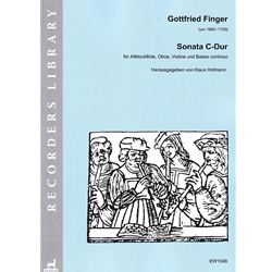 Finger, Gottfried: Sonata in C major for Recorder, Oboe, Violin, and BC